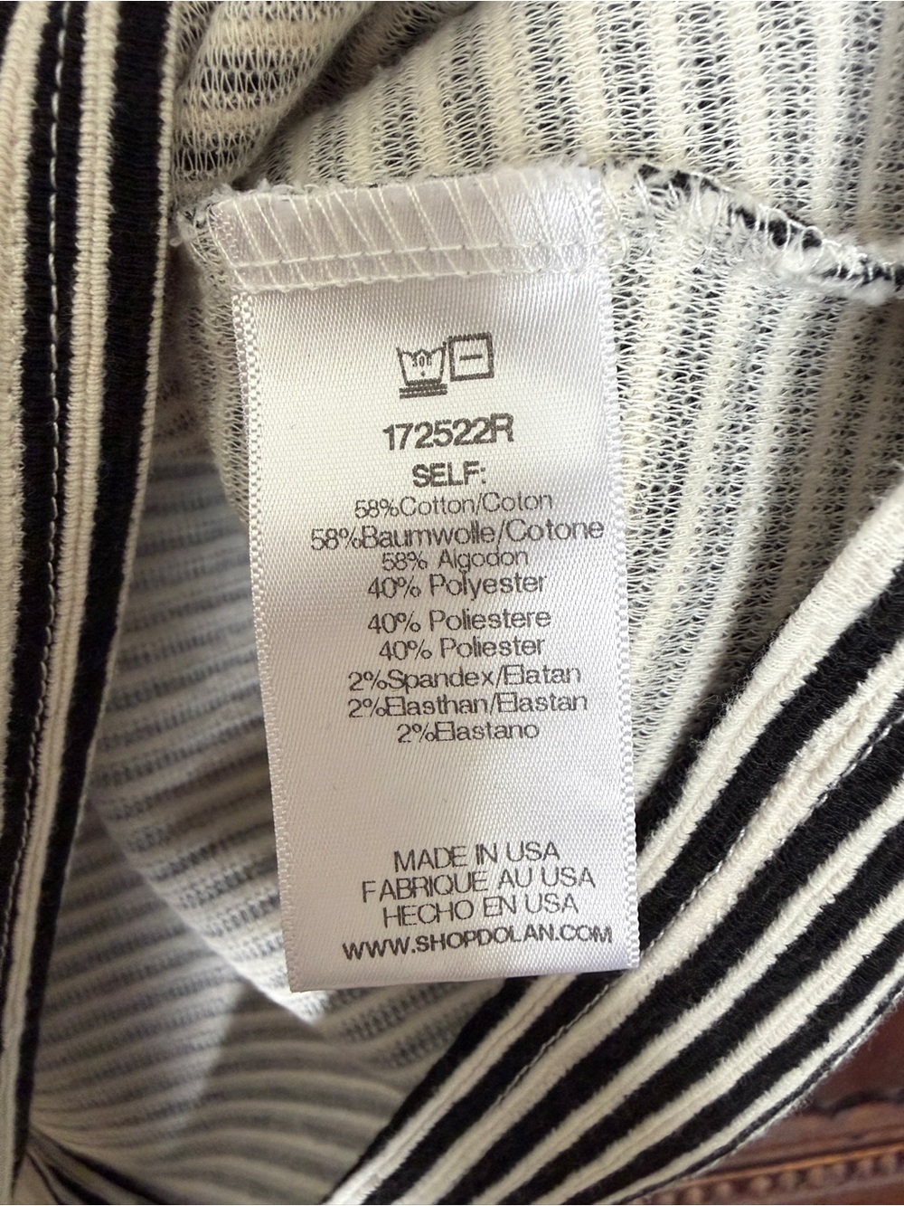 Dolan Black & White Striped Puff-Sleeve Tee - Picture 5 of 5